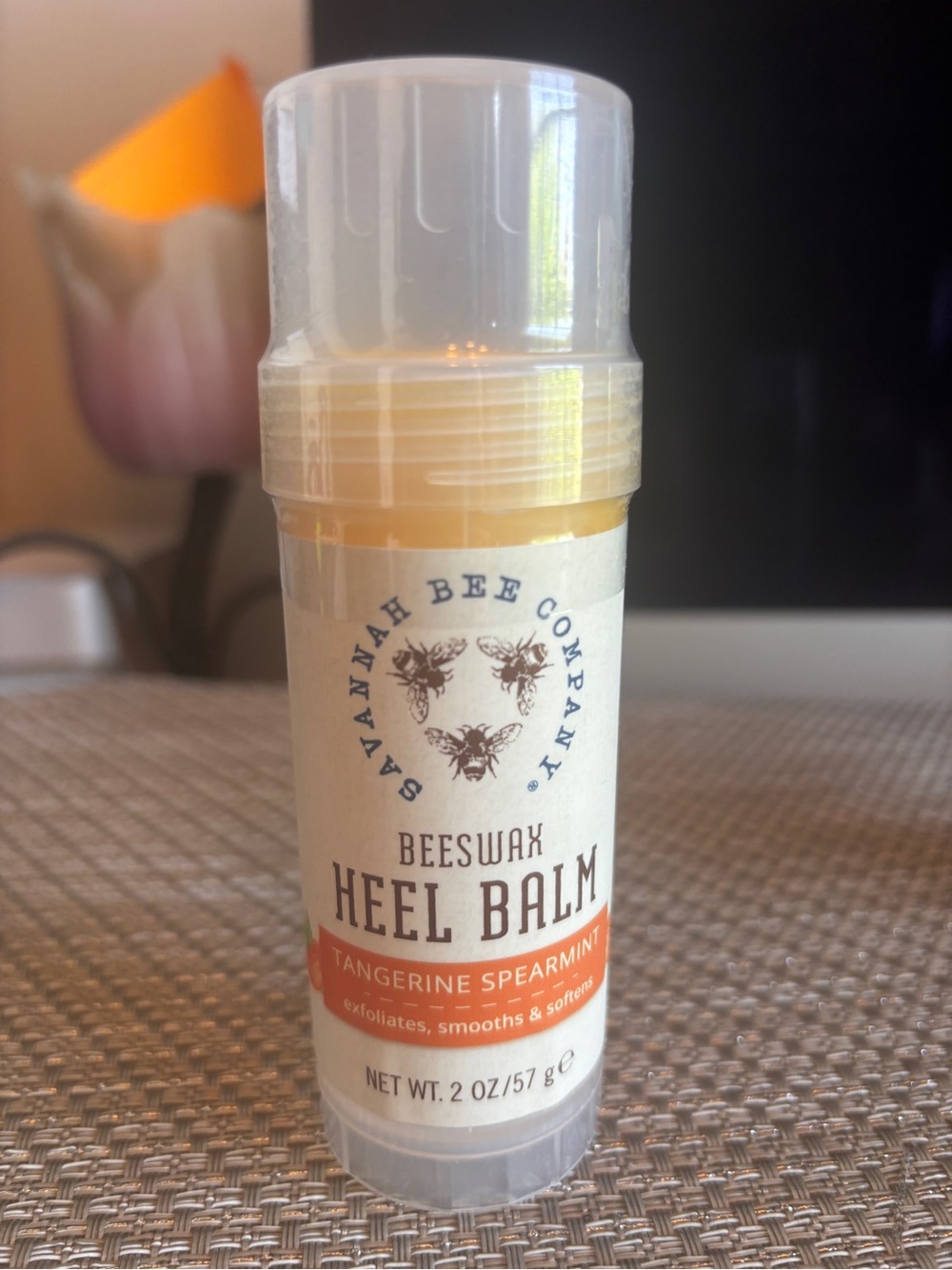 Tangerine Spearmint Beeswax Heel Balm - Natural Yellow